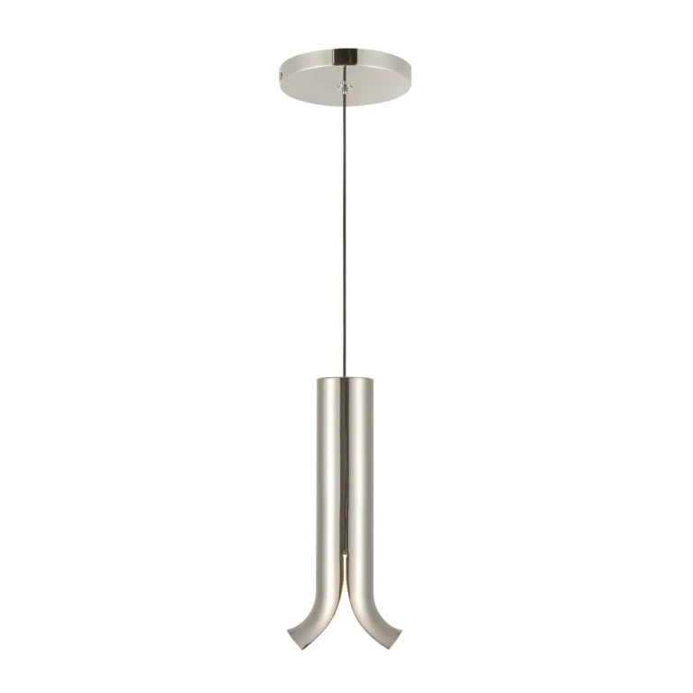Polished Nickel LED Pendant from the Husk Collection