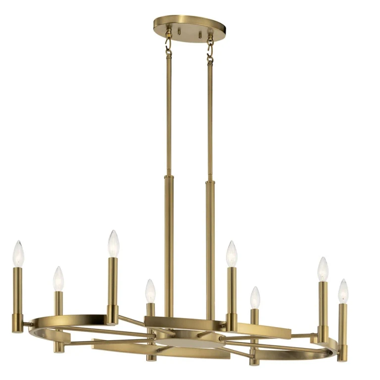 Tolani 8-Light Contemporary Chandelier in Brushed Natural Brass