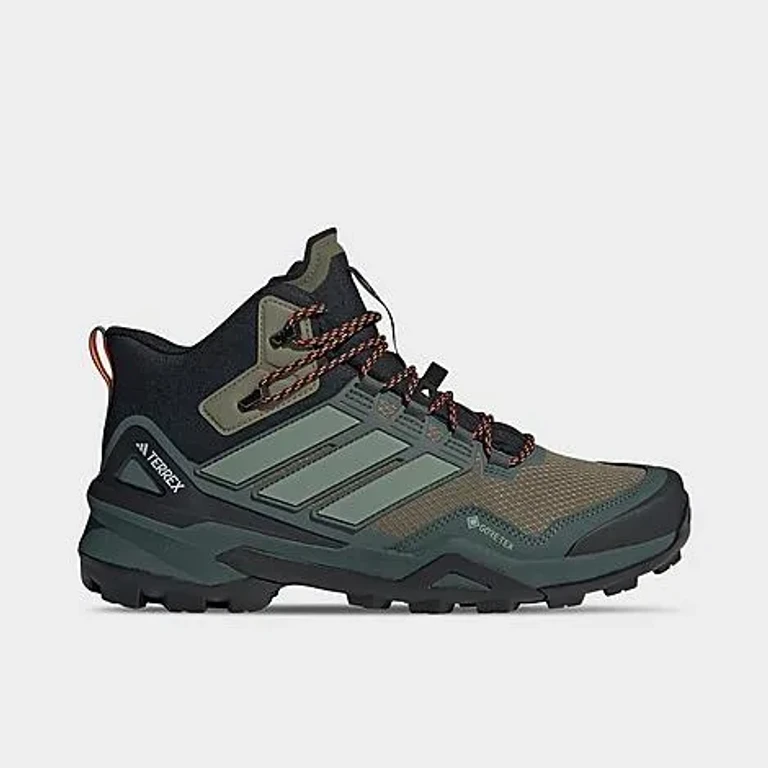 adidas Men's Terrex Skychaser Mid GORE-TEX Hiking Shoes in Olive Strata/Silver Green/Core Black Size: 7.0