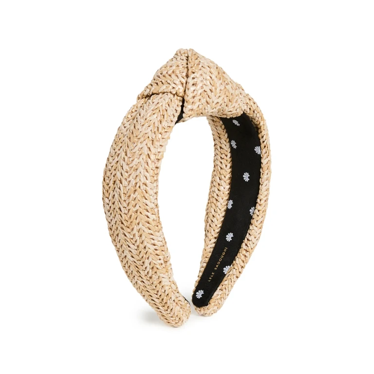 Lele Sadoughi Raffia Knotted Headband Natural One Size