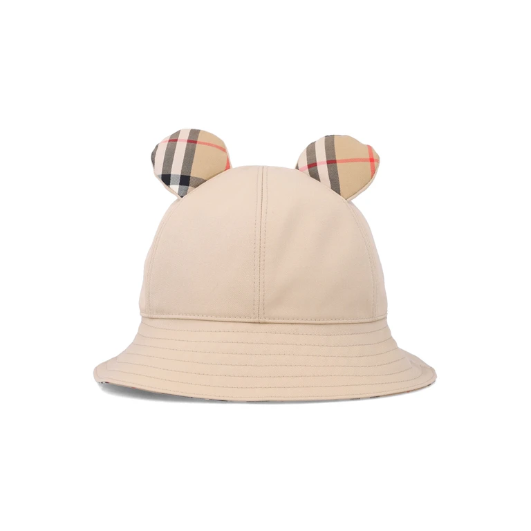 Burberry girls Bear bucket hat Honey Cotton