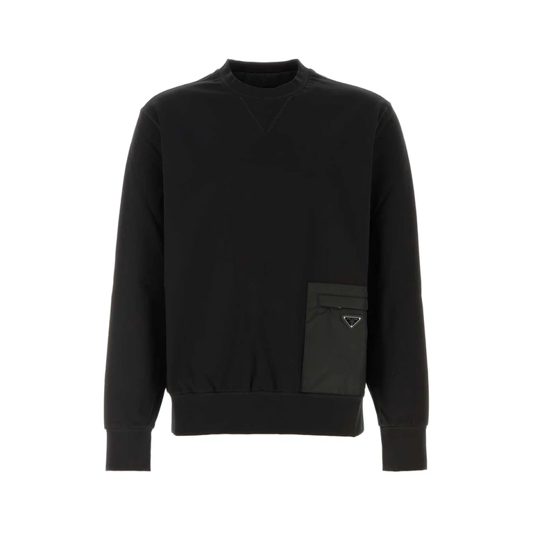 Prada Black Stretch Jersey Sweatshirt Nero Felpe - Men
