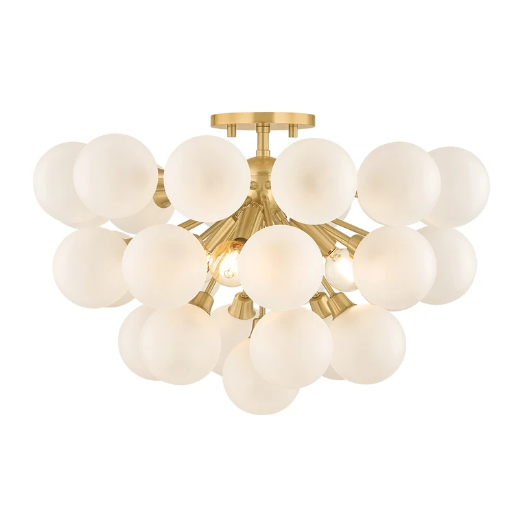 Aged Brass Semi Flush Mount from the Antoneta Collection