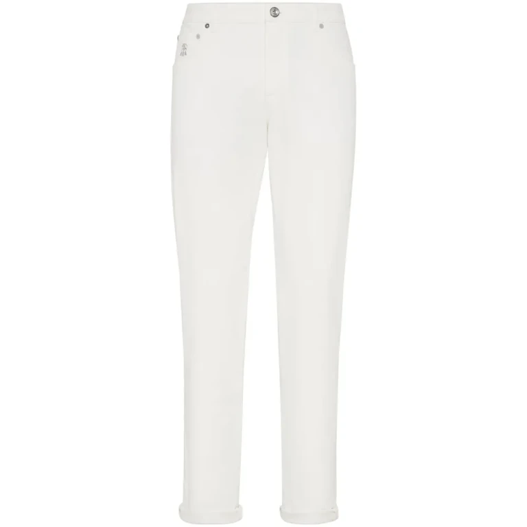 Brunello Cucinelli Logo-embroidered Regular-fit Jeans