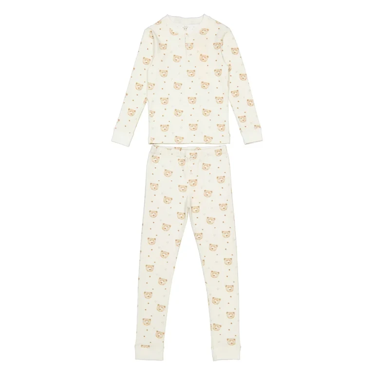 Marie Chantal Kids Cream Bear Print Organic Cotton Pyjama