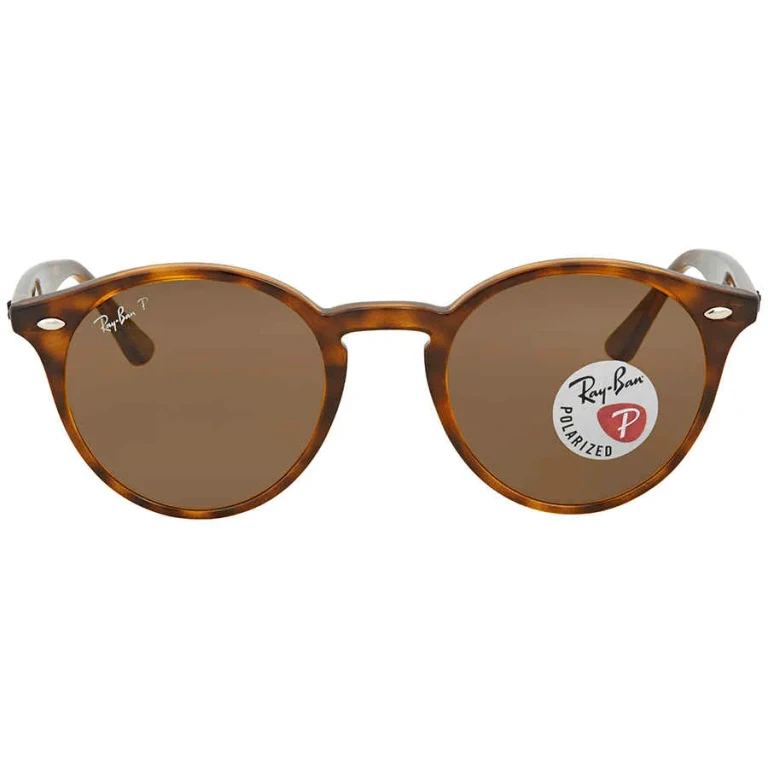Ray Ban Polarized Brown Classic B-15 Round Sunglasses RB2180 710/83 49