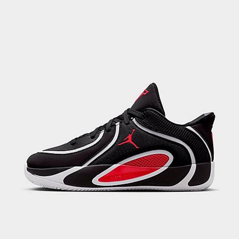 Jordan Big Kids Tatum 4 Basketball Shoes in Black/White/University Red Size: 3.5