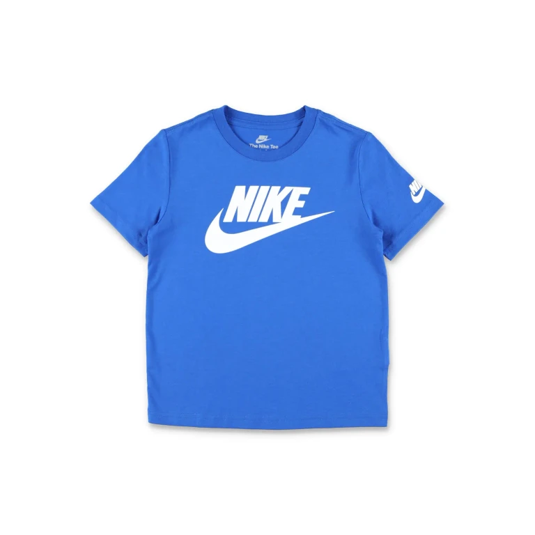Boy's Cotton Blend T-shirt with Crew Neck and Contrast Logo (86J575B9F)
