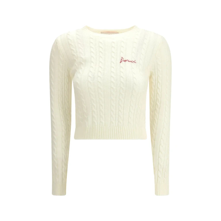 Fiorucci Cableknit Logo Crop Jumper