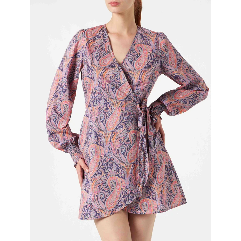 MC2 Saint Barth Cotton Short Dress Brilly With Liberty Print Made With Liberty Fabric