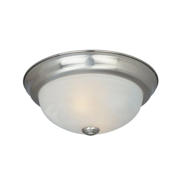 Satin Platinum Two Light Flushmount from the Decorative Flushmount Collection