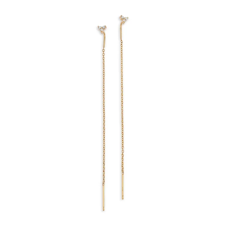 Zoe Chicco 14K Yellow Gold Diamond Threader Earrings
