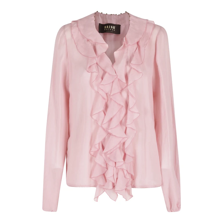 Bazar Deluxe Camicia Pink & Purple Lyocel Ramie - Women