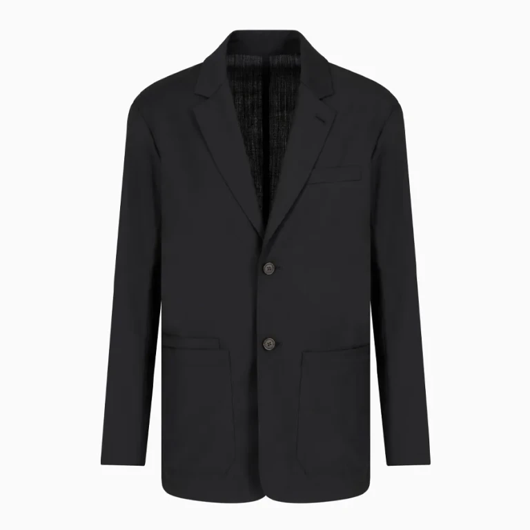 Emporio Armani Regular Fit Poplin Lightweight Wool Blazer