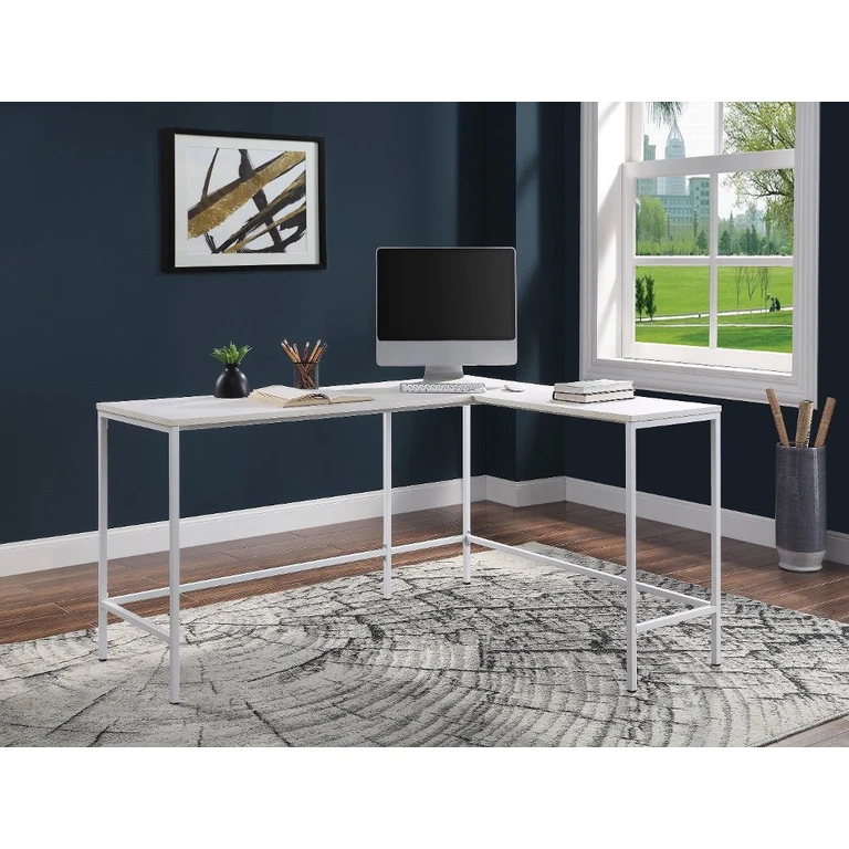 Contempo White Oak L-Shaped Desk