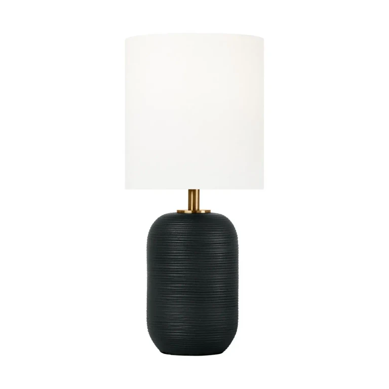 Rough Black Ceramic Table Lamp from the Fanny Collection