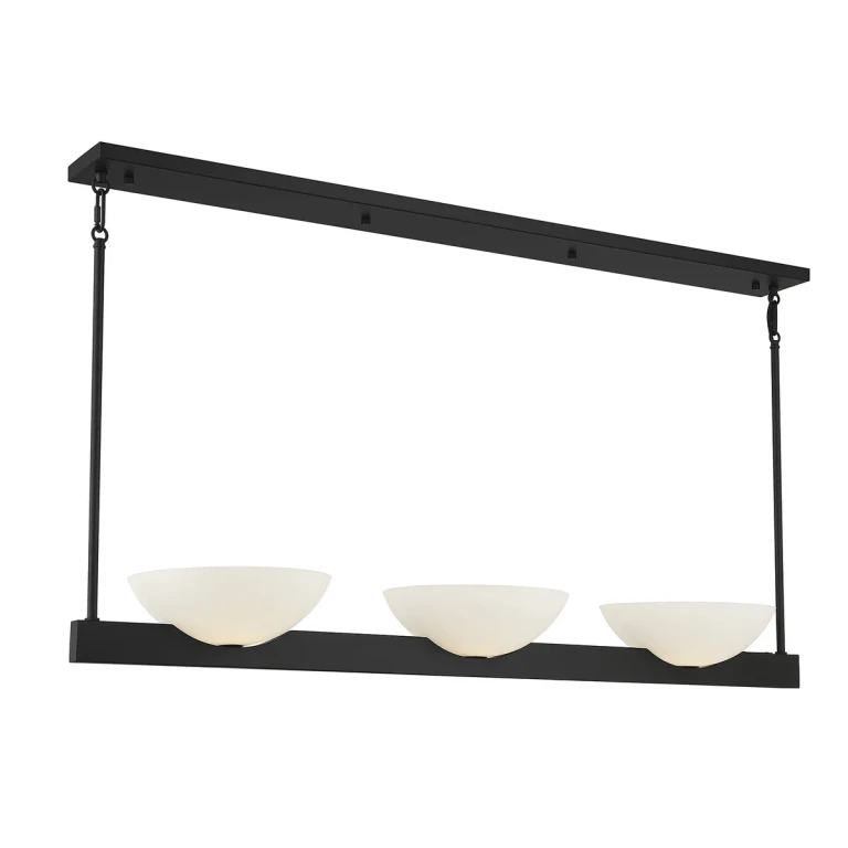 Fallon 3-Light Linear Chandelier in Matte Black