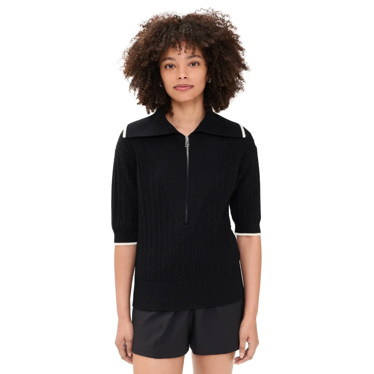 Varley Arney Half Zip Knit Polo Black XS