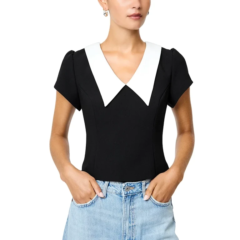 French Connetion Azra Oversized Collar Top