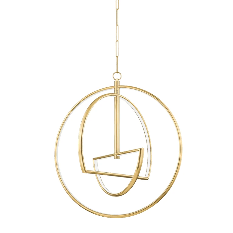 Aged Brass LED Chandelier from the Welland Collection