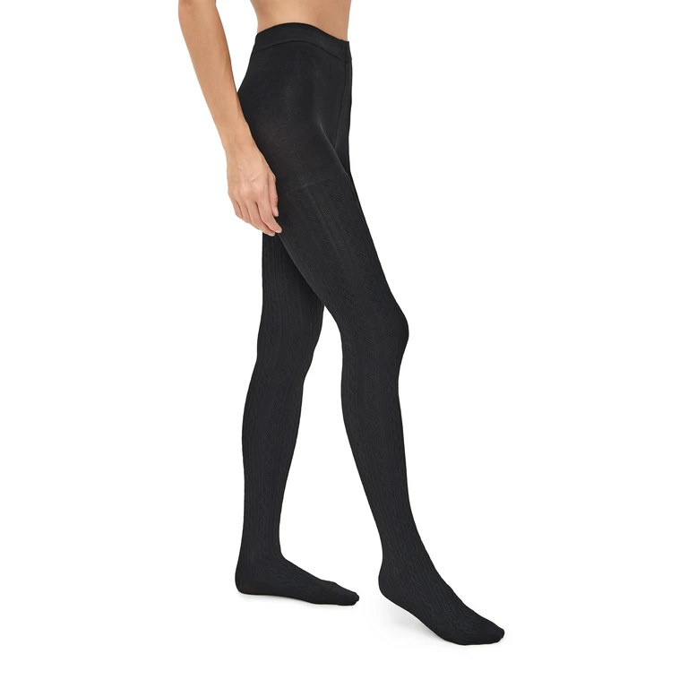 Stems Cable Knit Winter Tights Black L/XL
