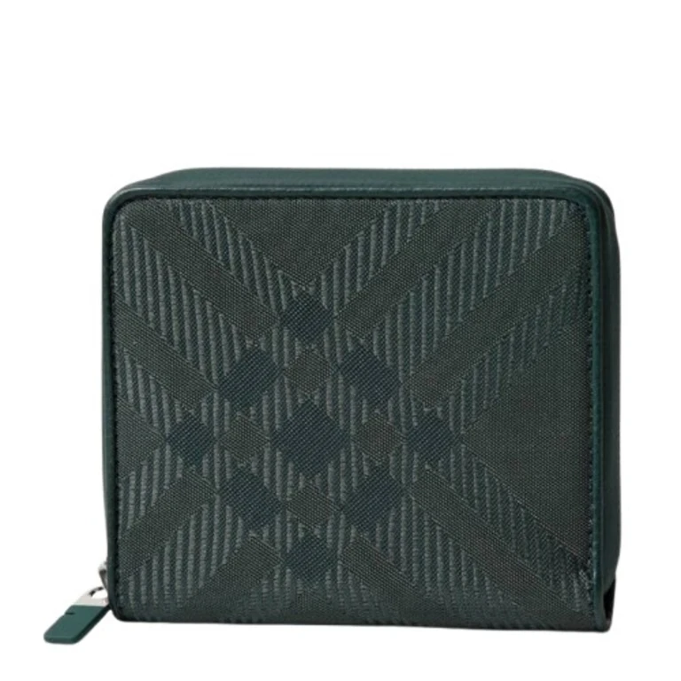 Burberry Vine Mens Check Medium Zip Wallet
