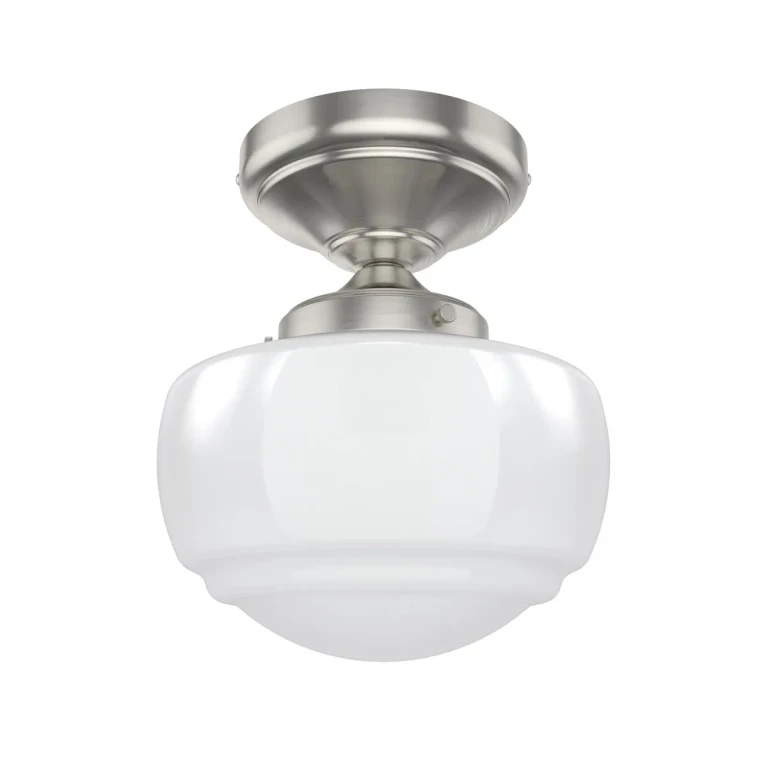 Brushed Nickel One Light Semi Flush Mount from the Saddle Creek Collection