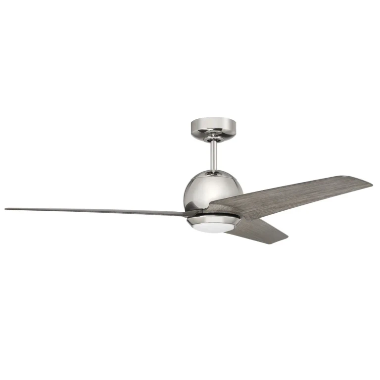 Polished Nickel 52"Ceiling Fan from the Nate Collection