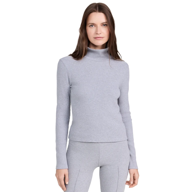 DONNI. The Rib Turtleneck Heather Grey S