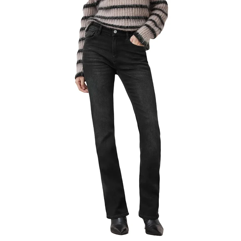 Allsaints Haldan Mid Rise Slim Bootcut Jeans in Washed Black