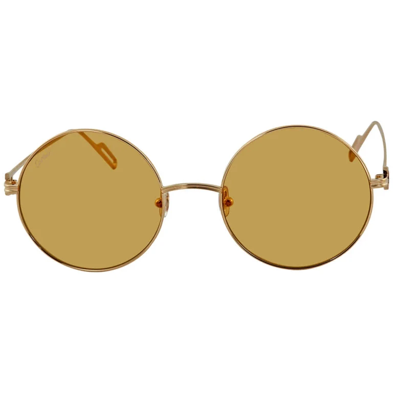 Cartier Yellow Round Ladies Sunglasses CT0156S 004 56