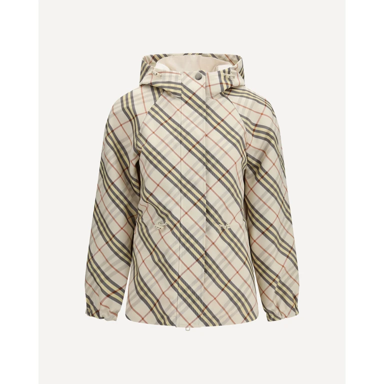 BURBERRY Reversible Check Hooded Jacket Female S