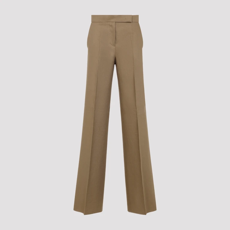 Max Mara Badesse Regular Linen Pants Brown - Women
