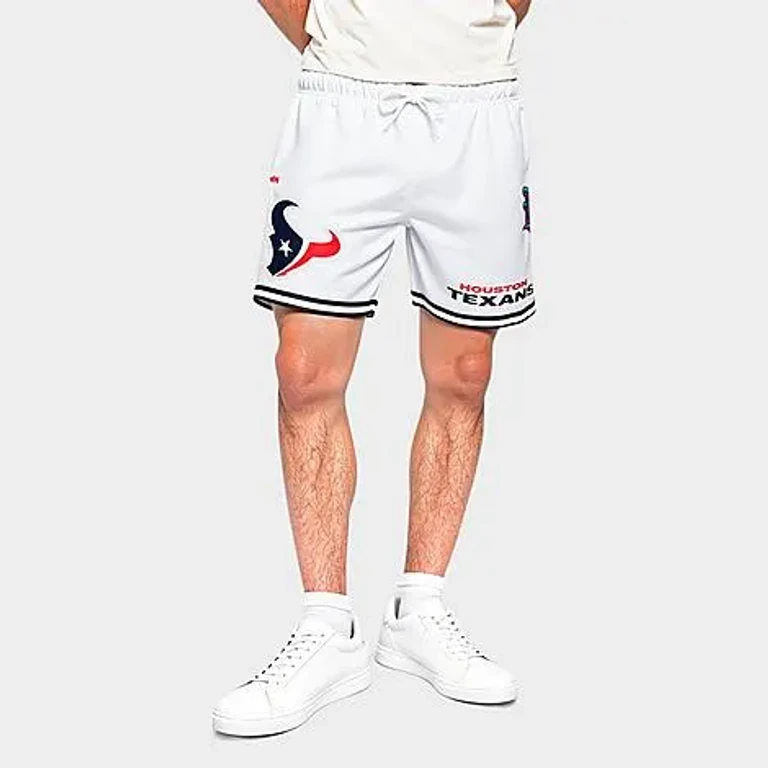 Pro Standard Men's Houston Texans NFL Classic Taping Mesh Shorts in Black/White Size: Small