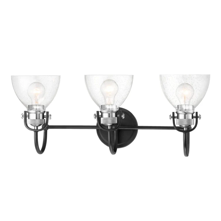 Monico 3-Light Bathroom Vanity Light in Coaled Nickel Highlight