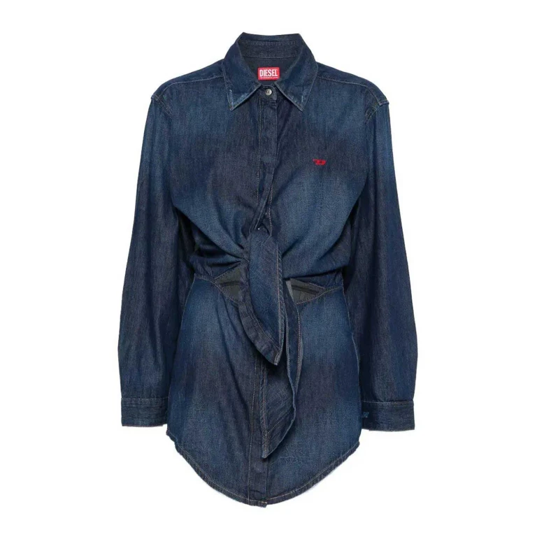 Diesel Robe Au Genou - Denim