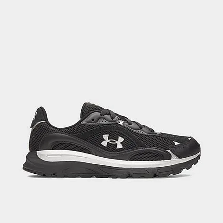 Men's Tech Runner Casual Shoes in Black/Metallic Silver/Metallic Silver