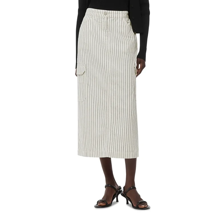 Whistles Stripe Cargo Midi Skirt