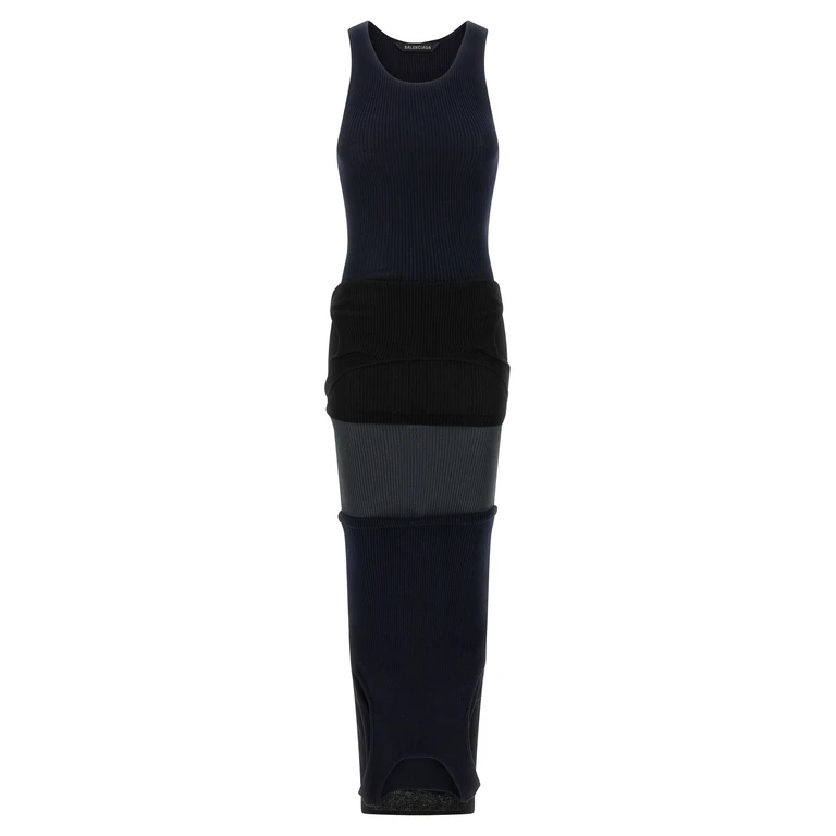 Balenciaga Black Cotton Long Dress - Women