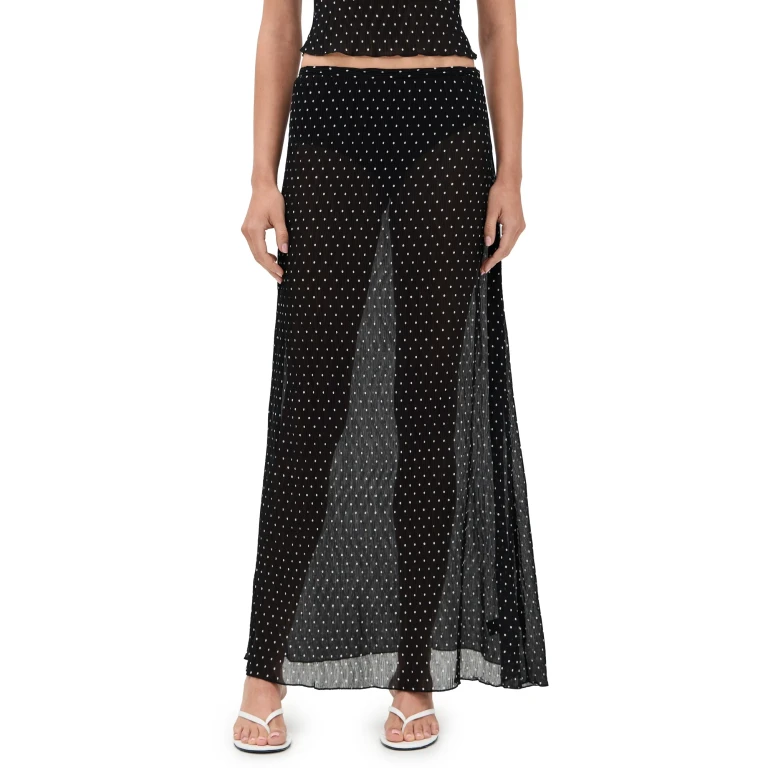 Lioness Ford Maxi Skirt Onyx Polka XXS