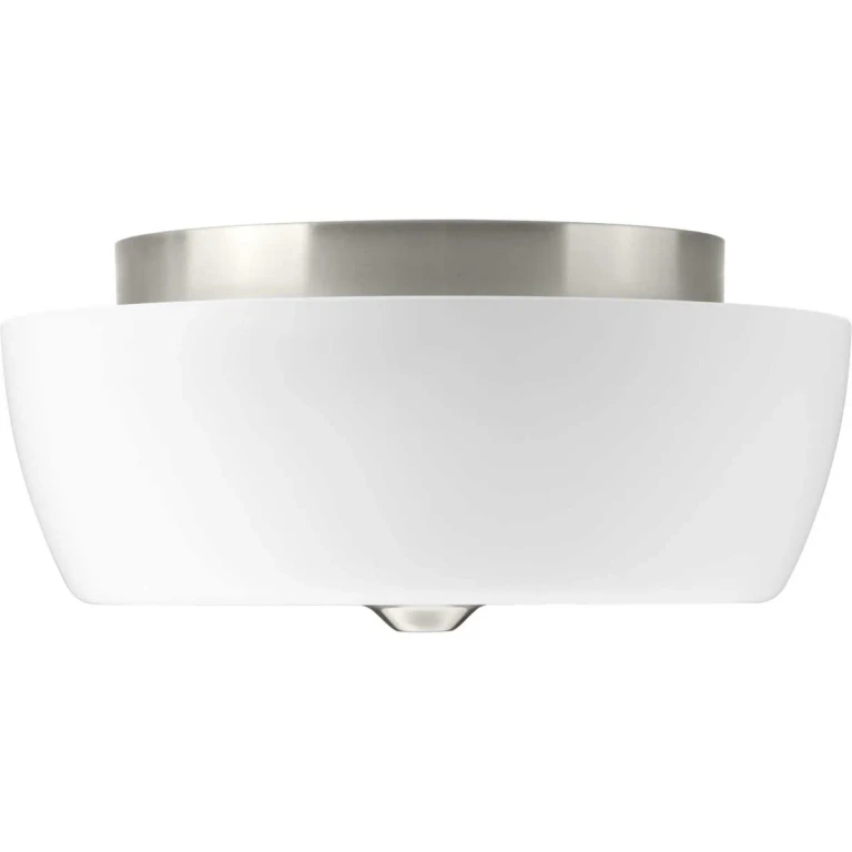Brushed Nickel Two Light Flush Mount from the Leap Collection