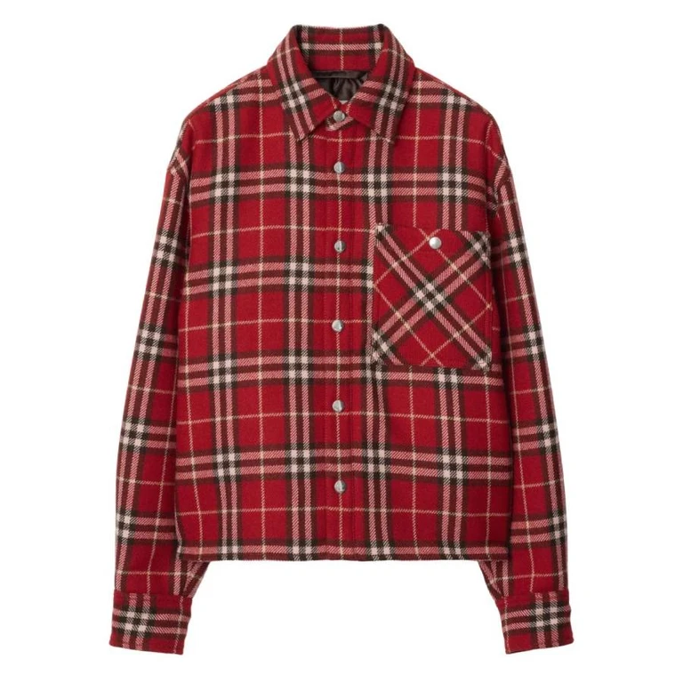 Burberry Casual Check Pattern Wool Shirt