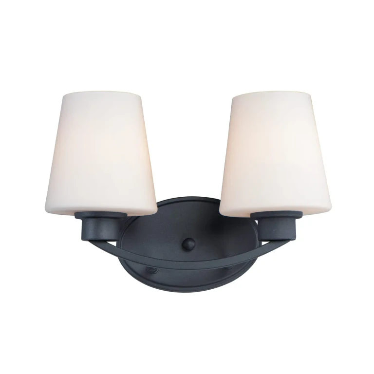 Maxim Shelter 2-Light Bathroom Vanity Light in Black - 11832SWBK