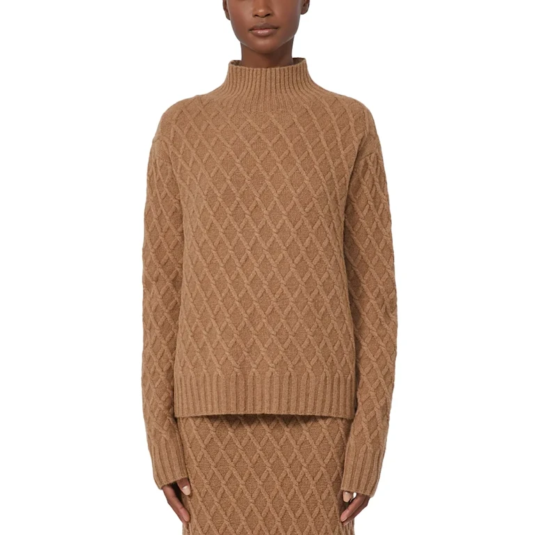 Max Mara Pure 2 Moli Funnel Neck Cable Knit Sweater