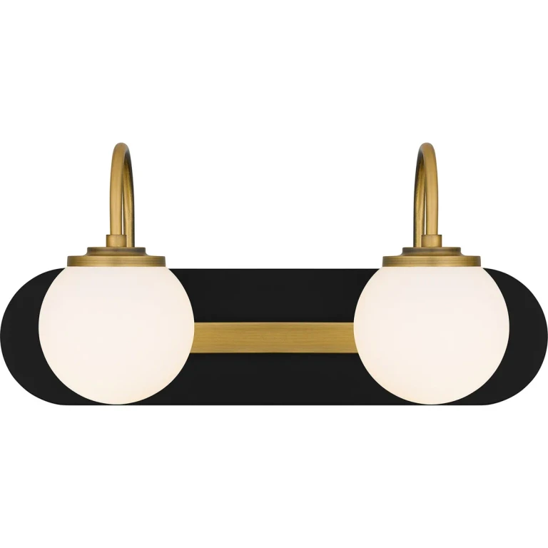 Matte Black Two Light Bath from the Desmond Collection