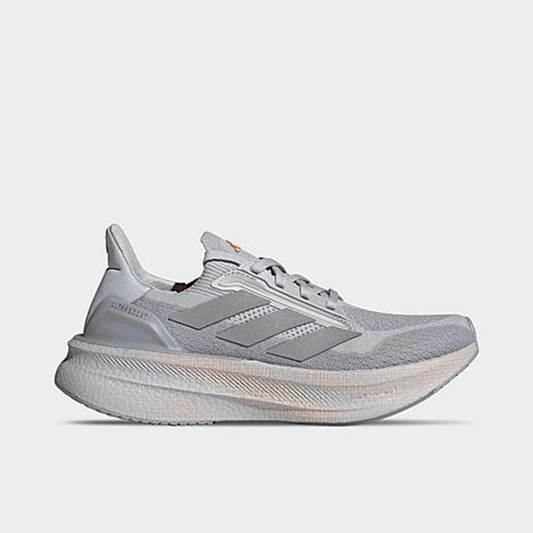Women's Ultraboost 5X Running Shoes in Light Solid Grey/Silver Metallic/Beam Orange Size: 5.0