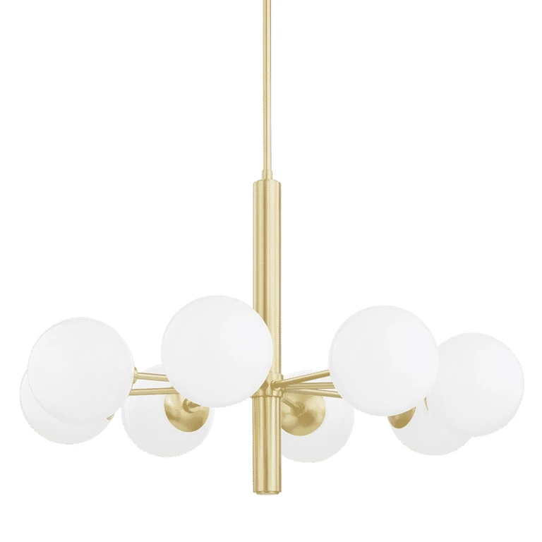 Mitzi Stella 8-Light Chandelier in Aged Brass