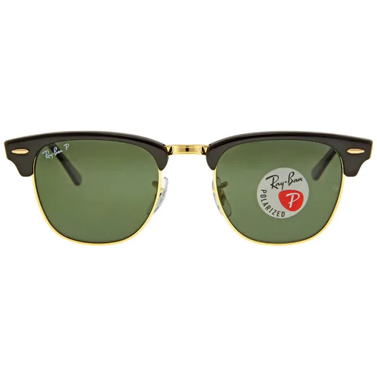 Ray Ban Clubmaster Classic Polarized Green Classic G-15 Square Unisex Sunglasses RB3016 901/58 49