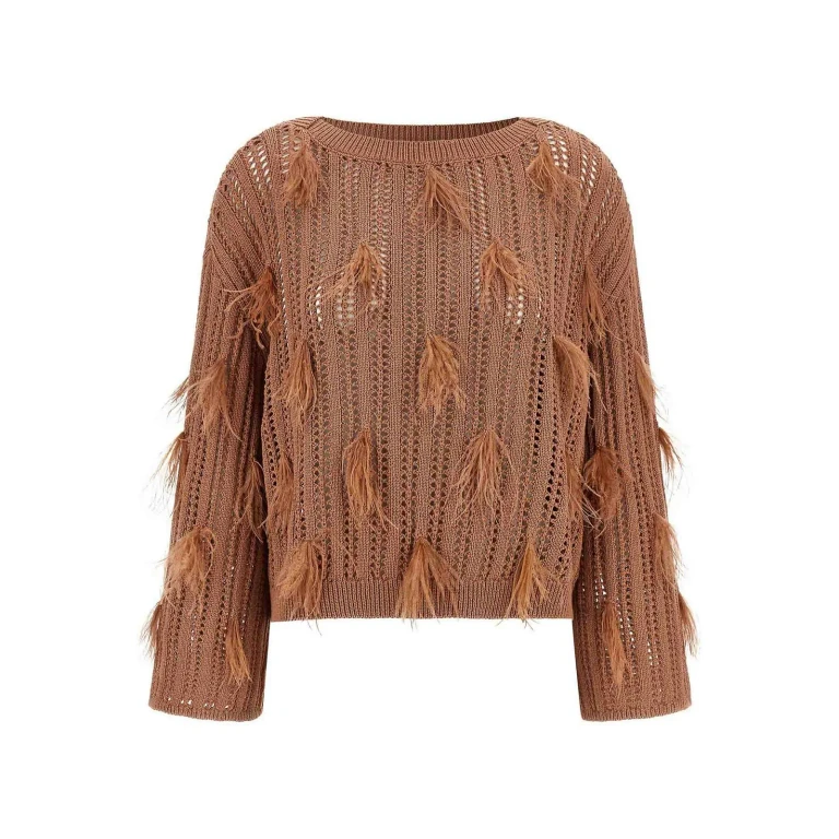 Twinset Pull Col Rond - Marron