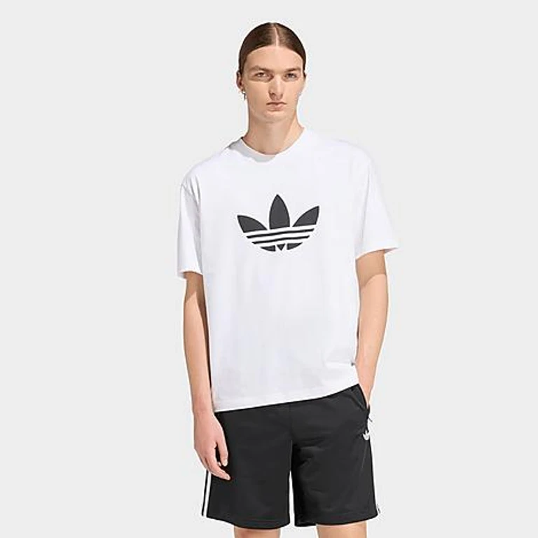adidas Men's Originals adicolor Trefoil T-Shirt in White/Black Size: Small